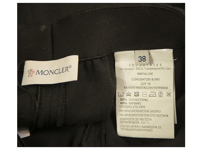 Moncler Schwarz m. Velvet Side Stripe Cropped Schlaghose Hosengröße 38 - Ansicht 4