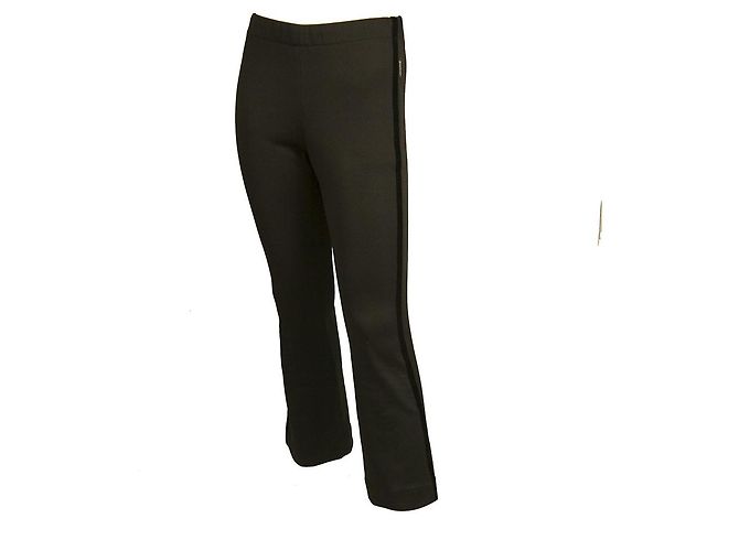 Moncler Schwarz m. Velvet Side Stripe Cropped Schlaghose Hosengröße 38 - Ansicht 6