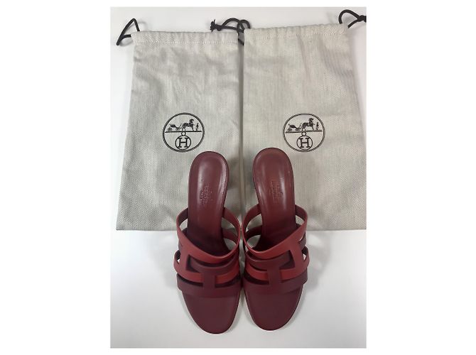 Hermès Sandali "Amica" T 40 Neuves Rosso - vista 2