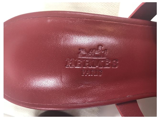 Hermès Sandali "Amica" T 40 Neuves Rosso - vista 6