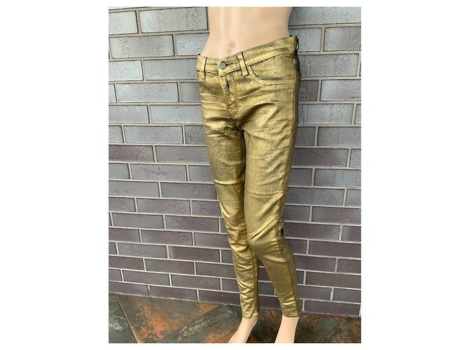 Vaqueros Pitillo de Tiro Alto J Brand Maria Dorados - vista 2