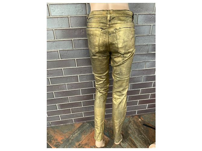 Vaqueros Pitillo de Tiro Alto J Brand Maria Dorados - vista 3