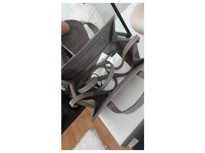 Jacquemus Brillenetui Wildleder grau - Ansicht 3