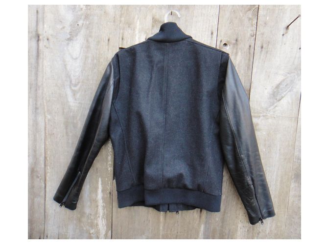 The Kooples Die Kooples Woll- und Lederjacke Größe S Schwarz - Ansicht 2