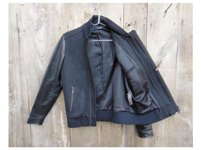 The Kooples Die Kooples Woll- und Lederjacke Größe S Schwarz - Ansicht 5