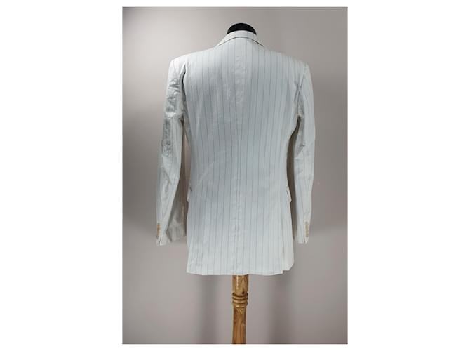 Blazer a righe Givenchy bianco e blu in cotone - vista 3
