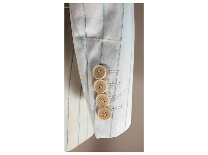 Blazer a righe Givenchy bianco e blu in cotone - vista 4
