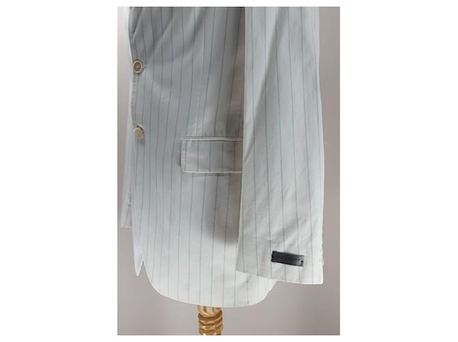 Blazer a righe Givenchy bianco e blu in cotone - vista 6