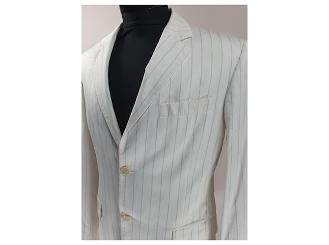 Blazer a righe Givenchy bianco e blu in cotone - vista 7