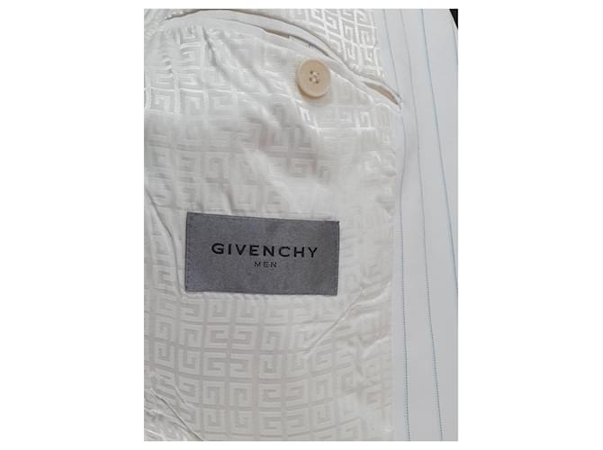 Blazer a righe Givenchy bianco e blu in cotone - vista 9