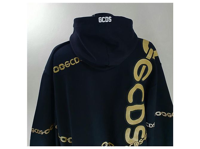 Felpa GCDS Nera in Cotone Nero - vista 4
