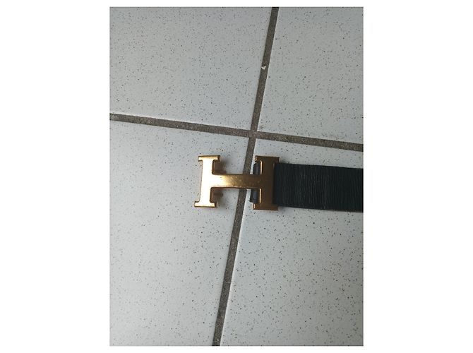 Constance Hermès Vintage Gürtel Leder schwarz 75 cm - Ansicht 4