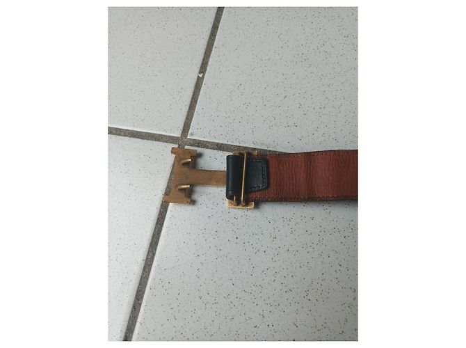 Constance Hermès Vintage Gürtel Leder schwarz 75 cm - Ansicht 5