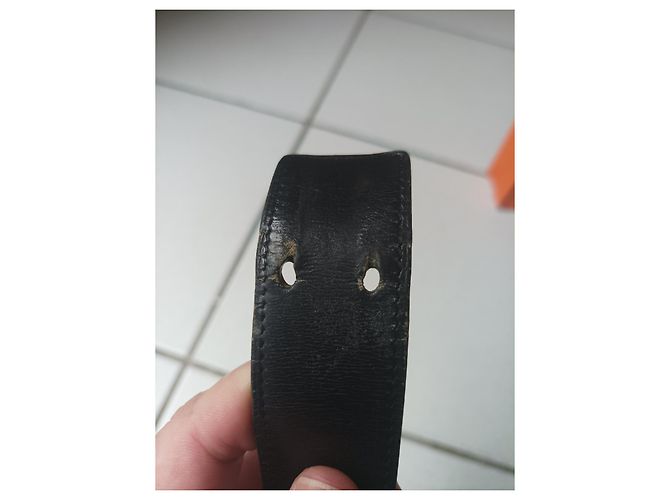 Constance Hermès Vintage Gürtel Leder schwarz 75 cm - Ansicht 6