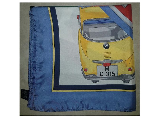 Autre Marque Sciarpa in seta BMW Isetta Rossa Gialla Blu Navy Rosso Giallo - vista 18