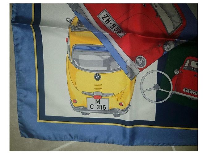 Autre Marque Sciarpa in seta BMW Isetta Rossa Gialla Blu Navy Rosso Giallo - vista 19