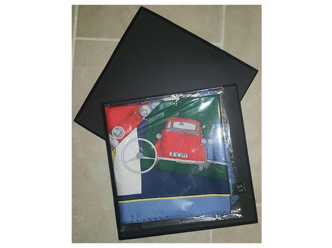 Autre Marque Sciarpa in seta BMW Isetta Rossa Gialla Blu Navy Rosso Giallo - vista 2