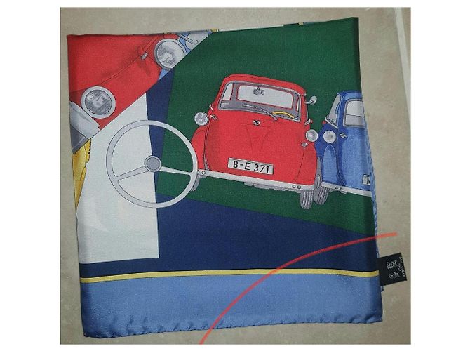 Autre Marque Sciarpa in seta BMW Isetta Rossa Gialla Blu Navy Rosso Giallo - vista 5