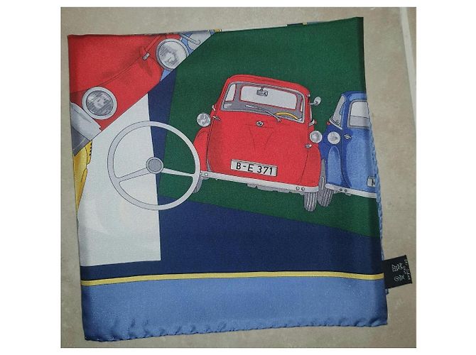 Autre Marque Sciarpa in seta BMW Isetta Rossa Gialla Blu Navy Rosso Giallo - vista 6