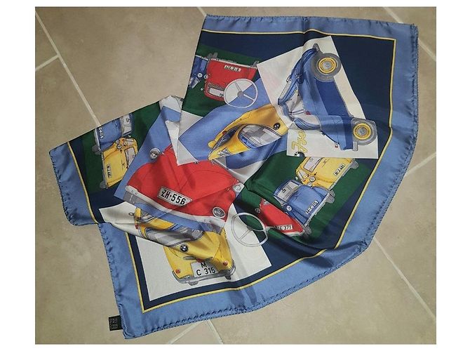 Autre Marque Sciarpa in seta BMW Isetta Rossa Gialla Blu Navy Rosso Giallo - vista 7