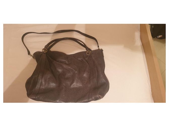 Borsa a tracolla Gucci in pelle grigia Grigio - vista 2