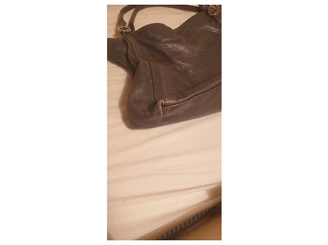 Borsa a tracolla Gucci in pelle grigia Grigio - vista 5