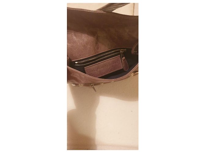 Pochette Balenciaga in pelle marrone - vista 4