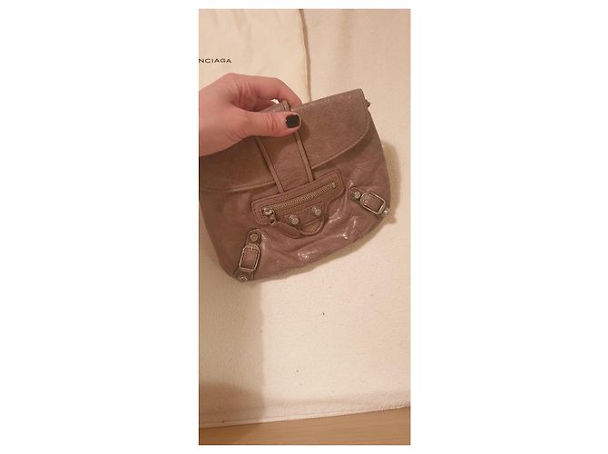 Pochette Balenciaga in pelle marrone - vista 5