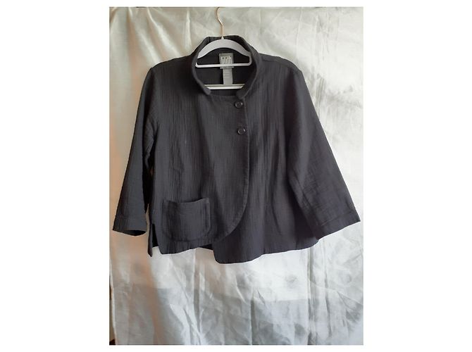 Autre Marque Giacca in cotone nera Nero - vista 4
