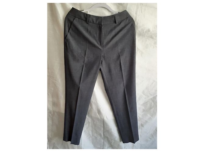 Autre Marque Dark grey chino pants polyester viscose elastane - view 2