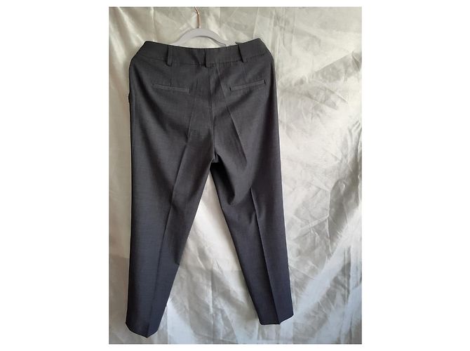 Autre Marque Dark grey chino pants polyester viscose elastane - view 3