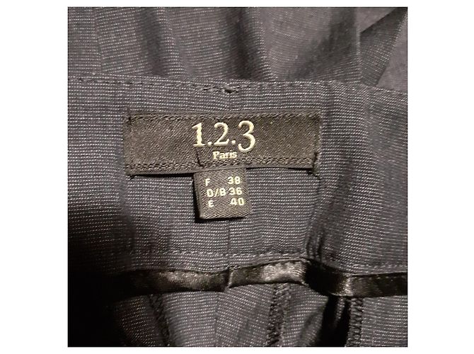 Autre Marque Dark grey chino pants polyester viscose elastane - view 4