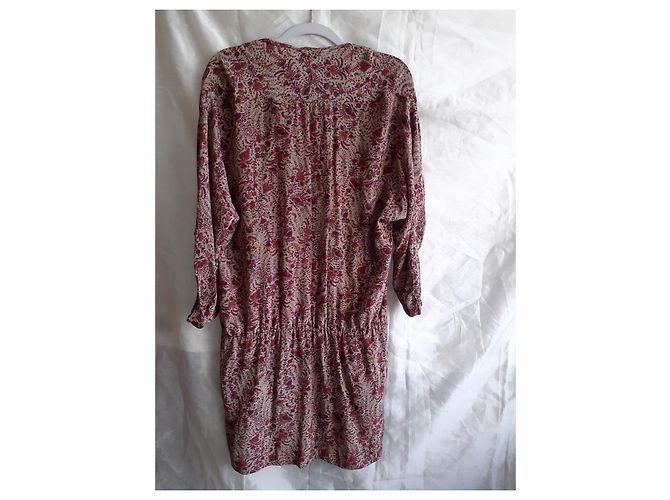Maje Seidenkleid Rot Beige - Ansicht 2