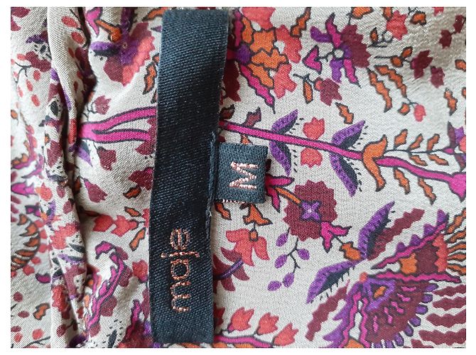 Maje Seidenkleid Rot Beige - Ansicht 3