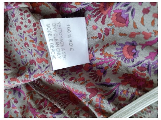 Maje Seidenkleid Rot Beige - Ansicht 4