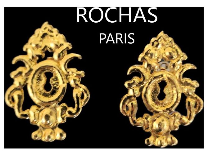 Orecchini Rochas in stile barocco dorati D'oro - vista 2