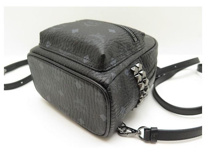 NEUF SAC A DOS MCM STARK BEBE BOO EN TOILE VISETOS CLOUTEES BACKPACK BAG - vue 3