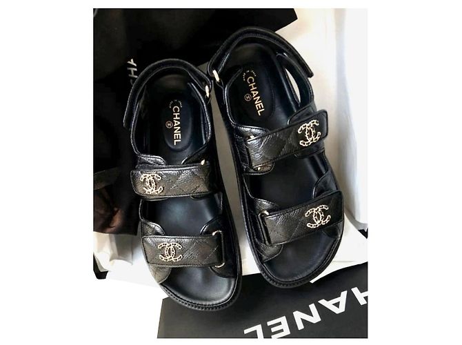 Sandali da papà Chanel UE37 Nero - vista 2