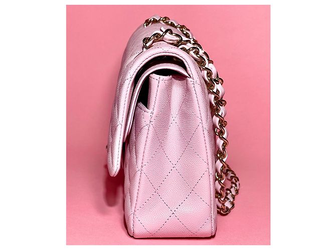 Timeless 21S NC022 Chanel Classic foderato con patta in pelle caviale rosa lilla - vista 4