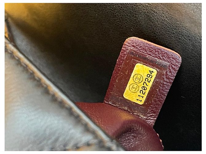 Chanel Vintage Lammledertasche mit Griff oben. Schwarz - Ansicht 8