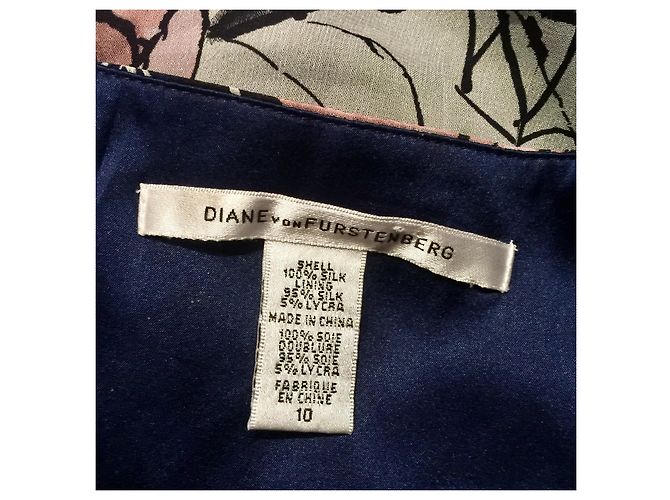 Diane Von Furstenberg DvF Pilar Vintage Seidenkleid mit Wildrosenmuster Mehrfarben - Ansicht 3