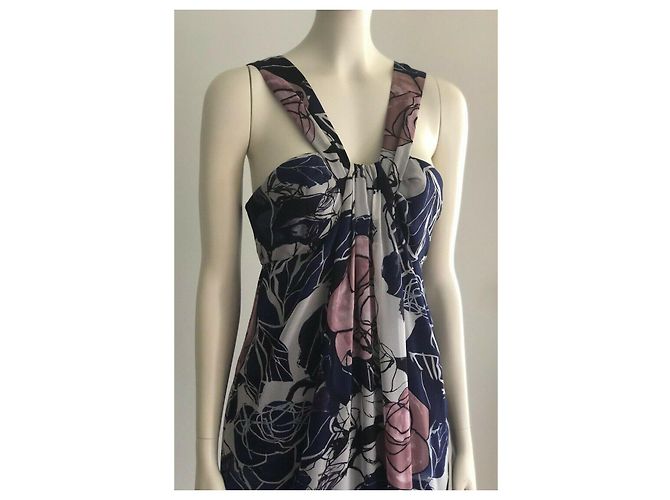 Diane Von Furstenberg DvF Pilar Vintage Seidenkleid mit Wildrosenmuster Mehrfarben - Ansicht 5