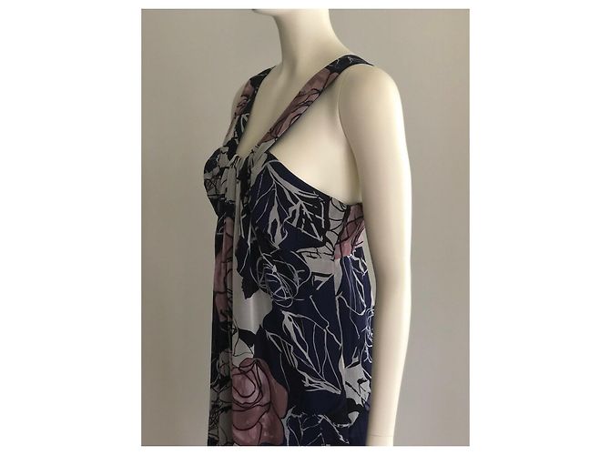 Diane Von Furstenberg DvF Pilar Vintage Seidenkleid mit Wildrosenmuster Mehrfarben - Ansicht 6