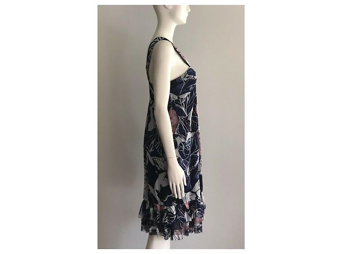 Diane Von Furstenberg DvF Pilar Vintage Seidenkleid mit Wildrosenmuster Mehrfarben - Ansicht 8
