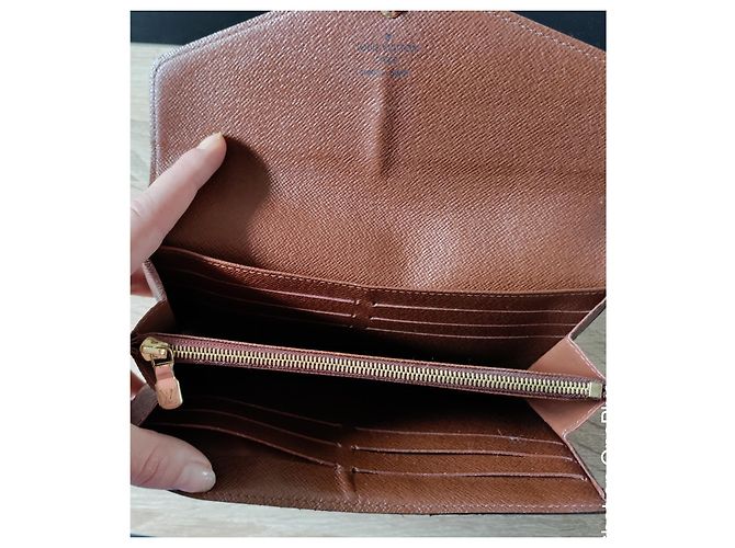 Cartera Louis Vuitton Sarah Marrón Lino Castaño - vista 4