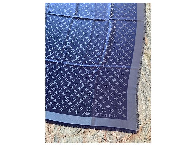 Louis Vuitton Schal Monogram Shine Blau Silber - Ansicht 2