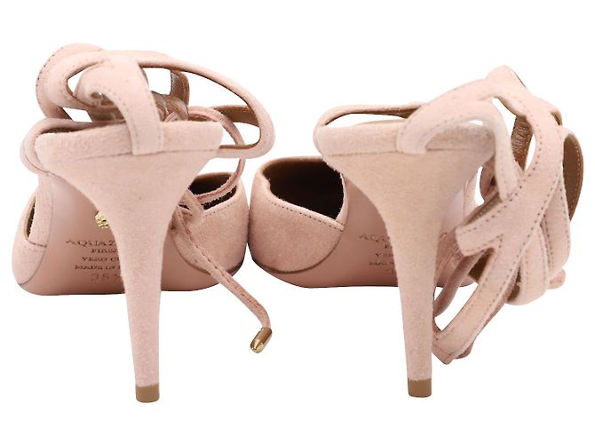 Décolleté Amanda 75 Aquazzura in suede rosa - vista 4