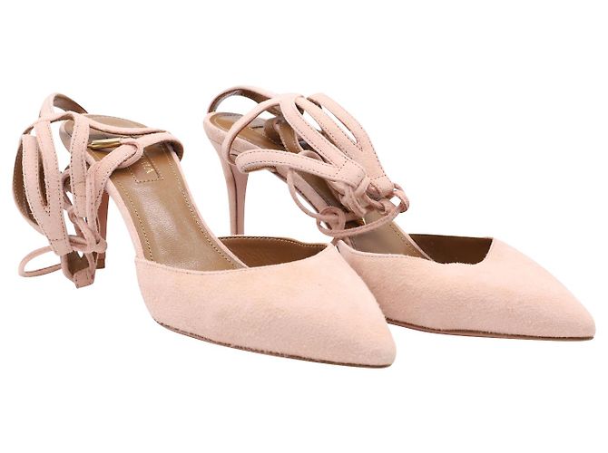 Décolleté Amanda 75 Aquazzura in suede rosa - vista 5