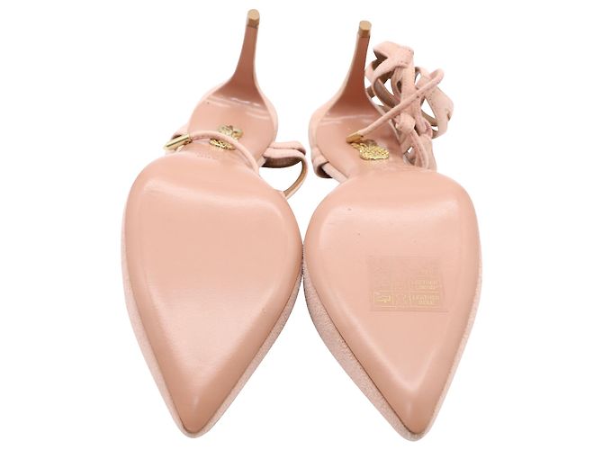 Décolleté Amanda 75 Aquazzura in suede rosa - vista 7