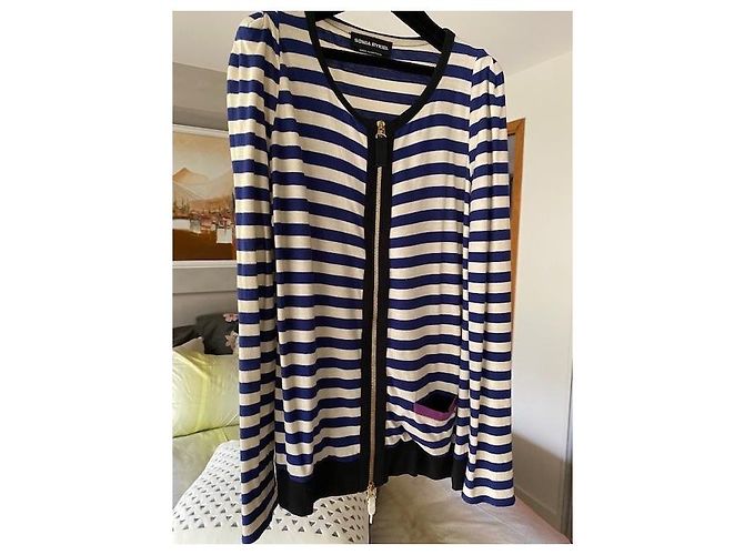 Sonia Rykiel Gilet rayé coton avec fermeture - vue 2